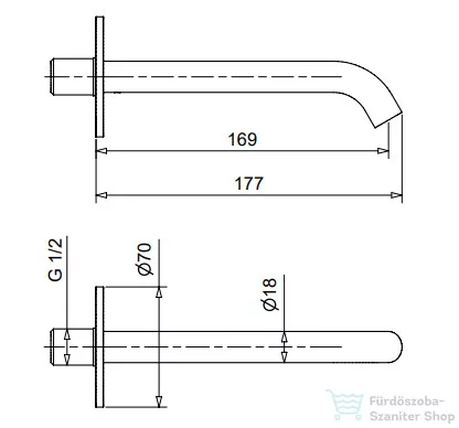 Bugnatese minimal 17 cm-es kádtöltő,króm 19365CR
