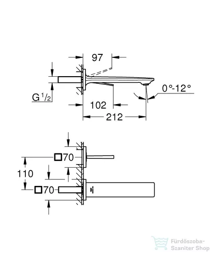 Grohe Allure 2-lyukas falsík alatti mosdó csaptelep, leeresztő nélkül,  matt cool sunrise 19386GN2