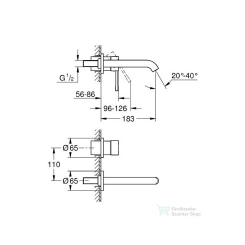 Grohe Essence falsík alatti mosdó csaptelep leeresztő és belső egység nélkül,Brushed Hard Graphite 19408AL1