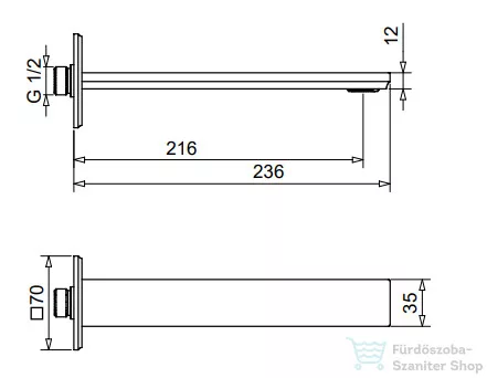 Bugnatese ATELIER 21,6 cm-es kádtöltő,króm 19412CR