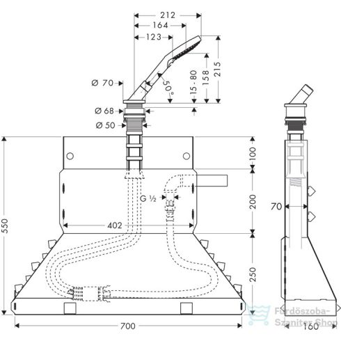 Hansgrohe Secuflex peremre szerelhető szett kézizuhannyal 19418000