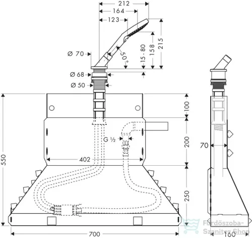 Hansgrohe Secuflex peremre szerelhető szett kézizuhannyal 19418000