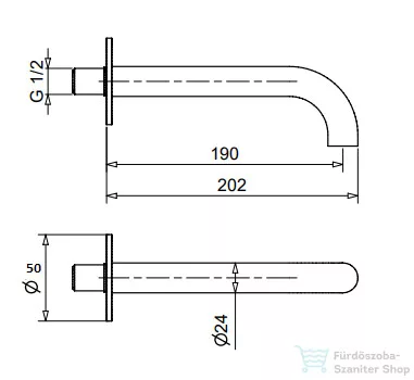 Bugnatese minimal 19 cm-es kádtöltő,króm 19429CR