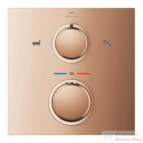 Grohe ALLURE falsík alatti termosztátos csaptelep 2 fogyasztóhoz,Brushed Warm Sunset 19446DL2