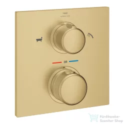   Grohe ALLURE falsík alatti termosztátos csaptelep 2 fogyasztóhoz,Brushed Cool Sunrise 19446GN2