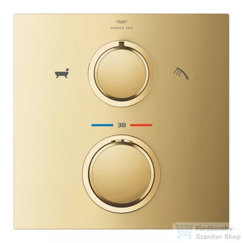 Grohe ALLURE falsík alatti termosztátos csaptelep 2 fogyasztóhoz,Brushed Cool Sunrise 19446GN2