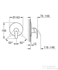 Grohe EUROSMART falsík alatti kád/zuhany csaptelep belső egység nélkül,Króm 19451002