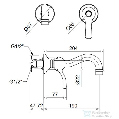 Bugnatese LEM falsík alatti mosdó csaptelep 19 cm-es kifolyóval,leeresztő nélkül,belső egységgel,arany 1945DO