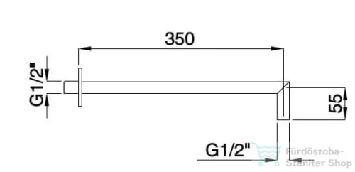 Bugnatese ACCESSORI Kifolyószár hengeres 35 cm hosszúságban króm színben 19475
