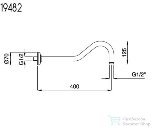 Bugnatese ACCESSORI Kifolyószár old model; 40 cm hosszú króm színben 19482