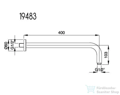 Bugnatese ACCESSORI Kifolyószár minimal 40 cm króm színben 19483
