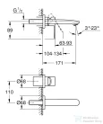 Grohe EUROSTYLE COSMOPOLITAN falsík alatti mosdó csaptelep 17 cm-es kifolyóval,króm 19571002