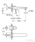Grohe EUROSTYLE falsík alatti mosdó csaptelep 20,3 cm-es kifolyóval,króm 19571003
