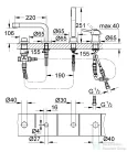 Grohe CONCETTO 4 üléses kádtöltő csaptelep,króm 19576002