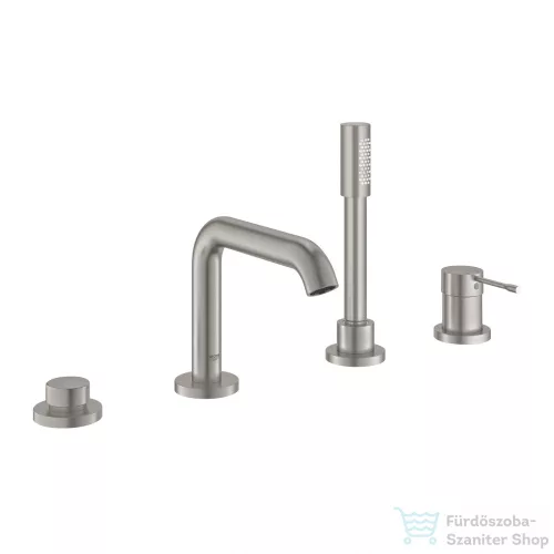 Grohe ESSENCE 4-lyukas kádtötő csaptelep, zuhanyszettel, Steel 19578DC1