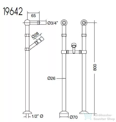 Bugnatese  Csapteleptartó állvány összekötővel króm színben 19642