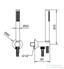 Bugnatese Orion gégecső csatlakozós zuhanytartó zuhanyszettel,szálcsiszolt arany 19693OS
