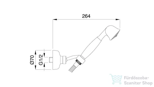 Bugnatese zuhanyszett tartóval,matt bronz 19700BO