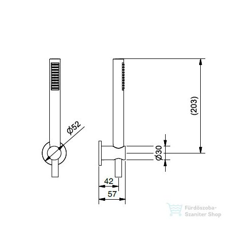 Bugnatese zuhanyszett fix tartóval,króm 19706CR