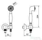 Bugnatese gégecső csatlakozós zuhanyszett tartóval,bronz 19712BR
