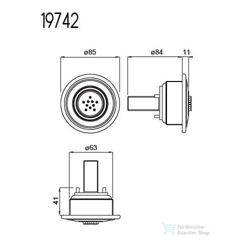 Bugnatese ACCESSORI Oldaljet ANTIK STÍLUS króm színben 19742