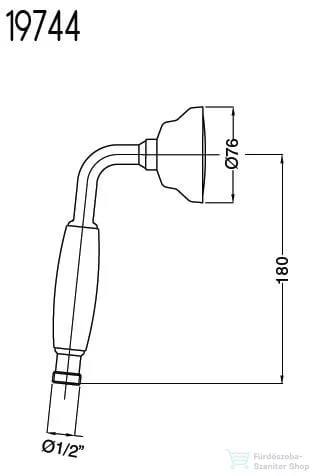 Bugnatese ACCESSORI Kézi zuhanyfej KLASSZIKUS STÍLUS porcelán fogóval króm színben 19744