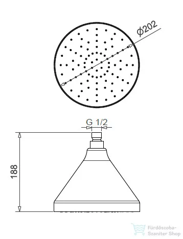 Bugnatese  Orion esőztetőfej 20 cm króm színben 19841