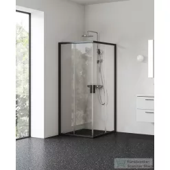  Ravak BLIX II NBLRV2 80x80 cm-es tolóajtós zuhanykabin, transparent üveg, fekete 1LM40300Z1