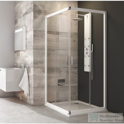 Ravak BLIX BLRV2-80 80x80 cm-es sarokbelépős zuhanykabin,Fehér+transparent 1LV40100Z1