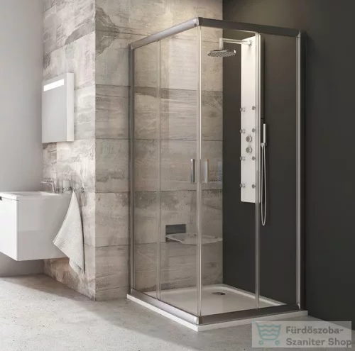 Ravak BLIX BLRV2-80 80x80 cm-es sarokbelépős zuhanykabin,Szatén+transparent 1LV40U00Z1