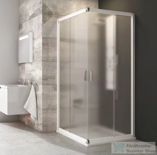 Ravak BLIX BLRV2-90 90x90 cm-es sarokbelépős zuhanykabin,Fehér+grape 1LV70100ZG
