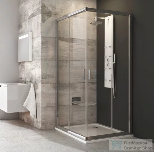 Ravak BLIX BLRV2-90 90x90 cm-es sarokbelépős zuhanykabin,Króm+transparent 1LV70C00Z1