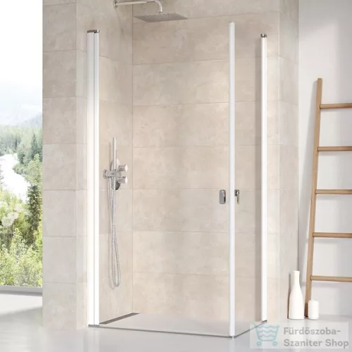 Ravak CHROME CRV1-80 80 cm-es nyíló zuhanyajtó (csak az egyik oldal),Fehér+transparent 1QV40101Z1