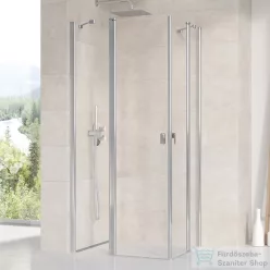   Ravak CHROME CRV2-80 80 cm-es nyíló zuhanyajtó fix résszel (csak az egyik oldal),krómhatású+transparent 1QV40C00Z1