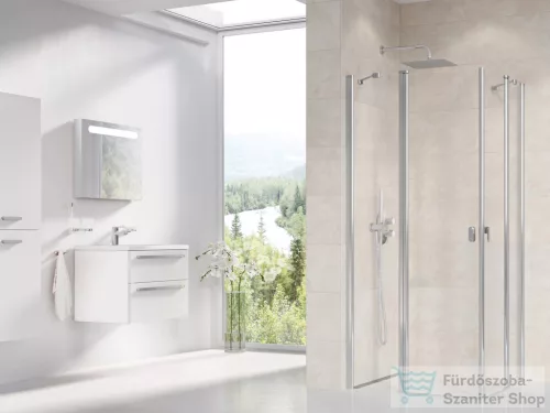 Ravak CHROME CRV2+CRV2 80x90 cm-es nyílóajtós,sarokbelépős zuhanykabin,króm/transparent 1QV40C00Z1SET8090