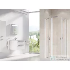   Ravak CHROME CRV2+CRV2 90x90 cm-es nyílóajtós,sarokbelépős zuhanykabin,fehér/transparent 1QV70100Z1SET9090