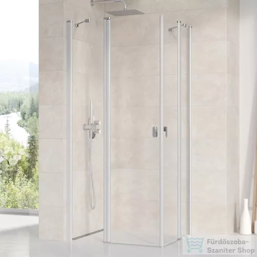 Ravak CHROME CRV2-90 90 cm-es nyíló zuhanyajtó fix résszel (csak az egyik oldal),Szatén+transparent 1QV70U00Z1