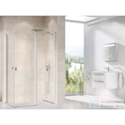   Ravak CHROME CRV1+CRV2 90x120 cm-es nyílóajtós,sarokbelépős zuhanykabin,szatén/transparent 1QV70U01Z1SET90CRV2120