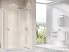 Ravak CHROME CRV1+CRV2 100x110 cm-es nyílóajtós,sarokbelépős zuhanykabin,szatén/transparent 1QVA0U01Z1SET100CRV2110