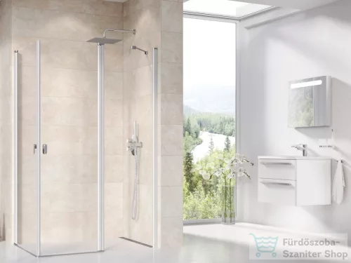 Ravak CHROME CRV1+CRV2 100x90 cm-es nyílóajtós,sarokbelépős zuhanykabin,szatén/transparent 1QVA0U01Z1SET100CRV290