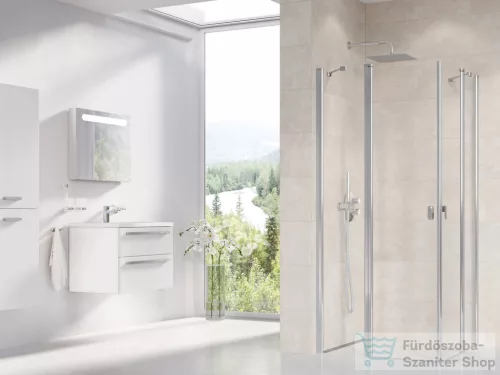Ravak CHROME CRV2+CRV2 110x110 cm-es nyílóajtós,sarokbelépős zuhanykabin,króm/transparent 1QVD0C00Z1SET110110