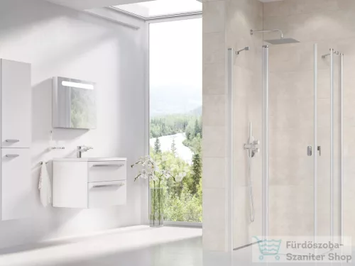 Ravak CHROME CRV2+CRV2 110x110 cm-es nyílóajtós,sarokbelépős zuhanykabin,szatén/transparent 1QVD0U00Z1SET110110