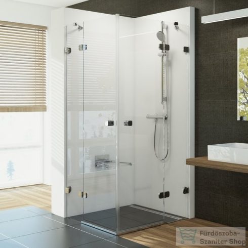 Ravak BRILLIANT BSRV4-90 90x90 cm-es nyílóajtós zuhanykabin zsanér,fogantyú,merevítő (B-SET) nélkül,króm+transparent,1UV77A00Z1