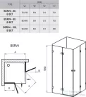 Ravak BRILLIANT BSRV4-90 90x90 cm-es nyílóajtós zuhanykabin zsanér,fogantyú,merevítő (B-SET) nélkül,króm+transparent,1UV77A00Z1