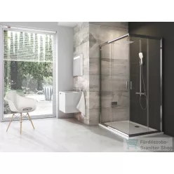   Ravak BLIX BLRV2K+BLRV2K 80x100 cm-es tolóajtós,sarokbelépős zuhanykabin,króm/transparent 1XV40C00Z1SET80100