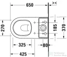 Duravit D-NEO perem nélküli vario kifolyós monoblokkos wc tartály és ülőke nélkül,HygieneGlaze bevonattal 2002092000