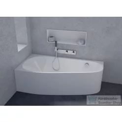   Sapho POLYSAN PROJEKTA L MONOLITH aszimmetrikus kád, balos, sarokba, 156x77x60cm, fehér (20111M)