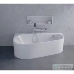   Sapho POLYSAN PROJEKTA DL MONOLITH aszimmetrikus kád, balos, falhoz, 156x77x60cm, fehér (20111MDL)