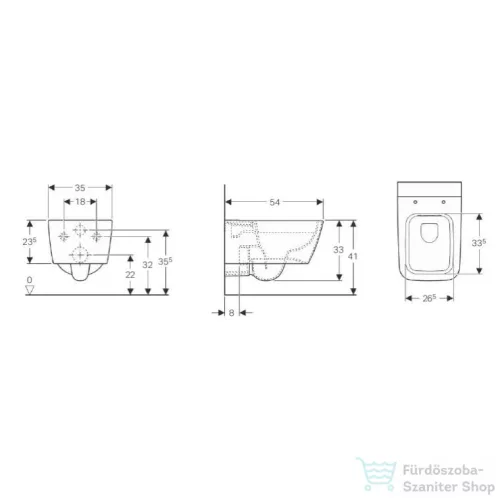 Geberit iCon Square Rimfree fali wc 201950000