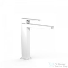   Tres SLIM EXCLUSIVE magasított mosdó csaptelep, leeresztő nélkül, matt fehér 20210303BM